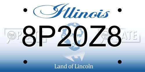 8P20Z8 Illinois License Plate