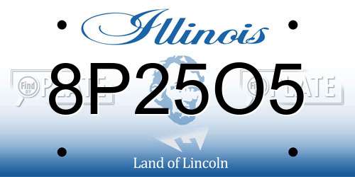 8P25O5 Illinois License Plate