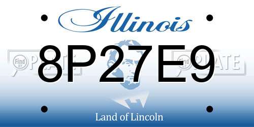 8P27E9 Illinois License Plate