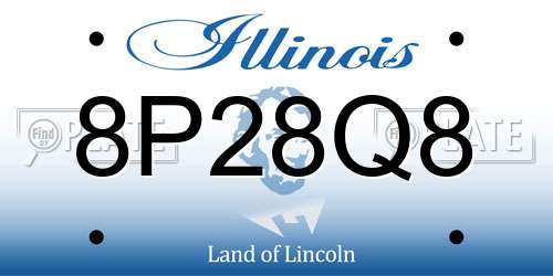 8P28Q8 Illinois License Plate