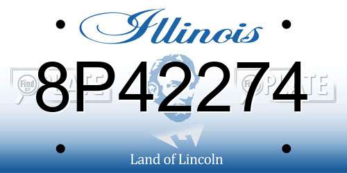 8P42274 Illinois License Plate