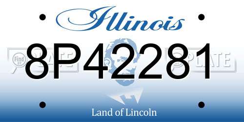 8P42281 Illinois License Plate