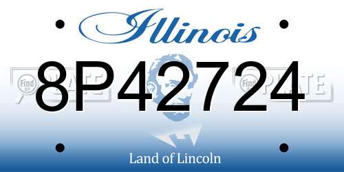 8P42724 Illinois License Plate