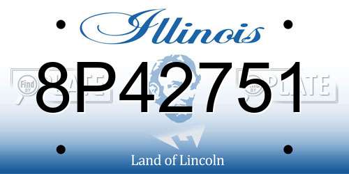 8P42751 Illinois License Plate