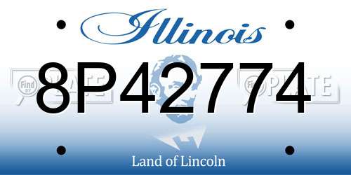 8P42774 Illinois License Plate