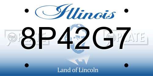 8P42G7 Illinois License Plate