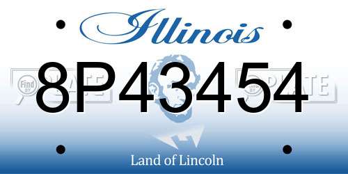 8P43454 Illinois License Plate