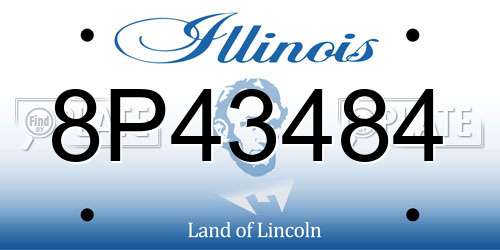 8P43484 Illinois License Plate
