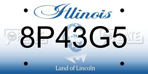 8P43G5 Illinois License Plate
