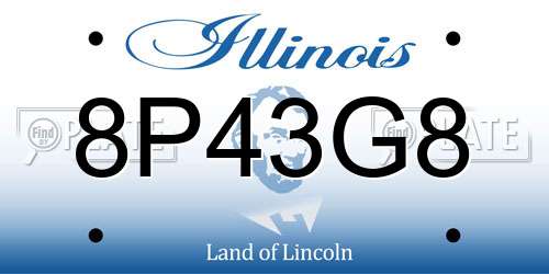 8P43G8 Illinois License Plate