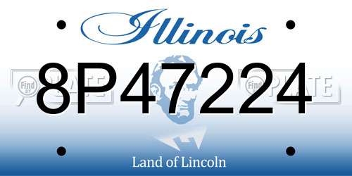8P47224 Illinois License Plate