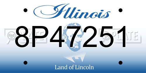 8P47251 Illinois License Plate