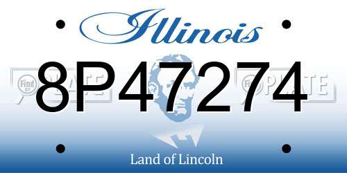 8P47274 Illinois License Plate