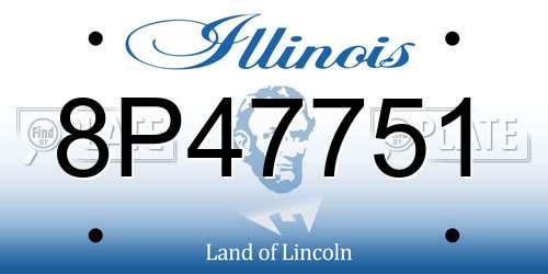 8P47751 Illinois License Plate
