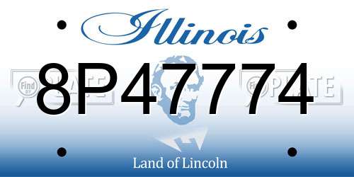 8P47774 Illinois License Plate