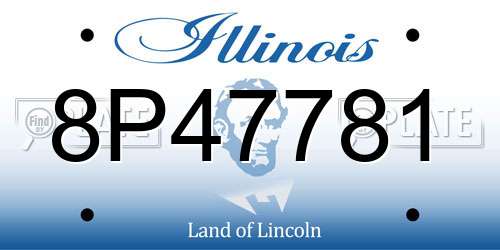 8P47781 Illinois License Plate