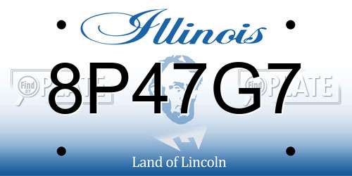 8P47G7 Illinois License Plate