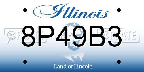 8P49B3 Illinois License Plate