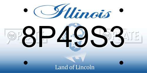 8P49S3 Illinois License Plate