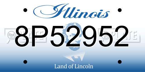 8P52952 Illinois License Plate