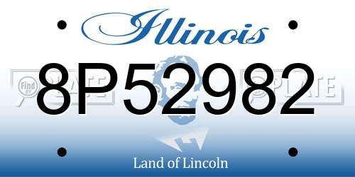 8P52982 Illinois License Plate