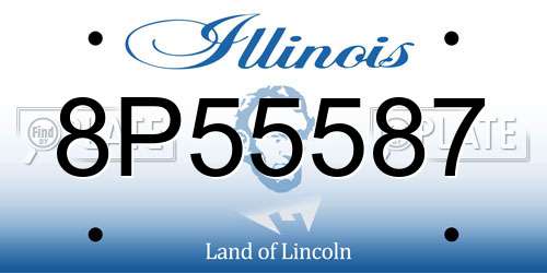 8P55587 Illinois License Plate