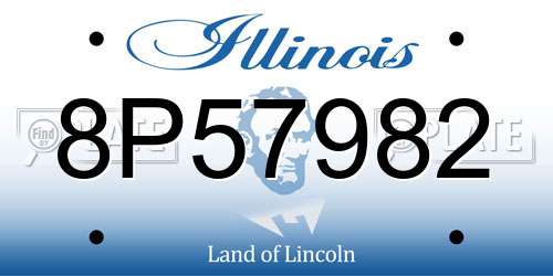 8P57982 Illinois License Plate