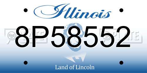 8P58552 Illinois License Plate