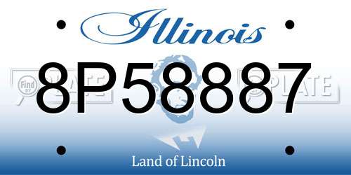 8P58887 Illinois License Plate
