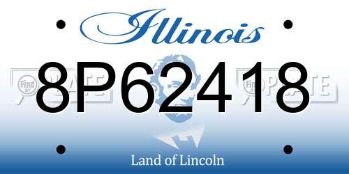 8P62418 Illinois License Plate