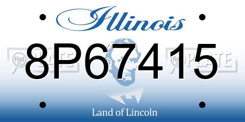 8P67415 Illinois License Plate
