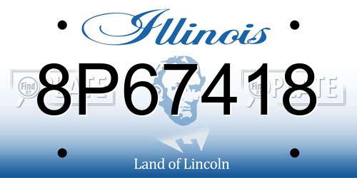 8P67418 Illinois License Plate