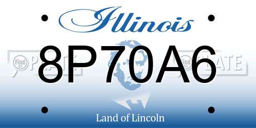 8P70A6 Illinois License Plate