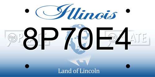 8P70E4 Illinois License Plate