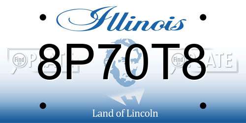 8P70T8 Illinois License Plate