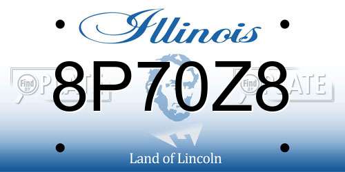 8P70Z8 Illinois License Plate