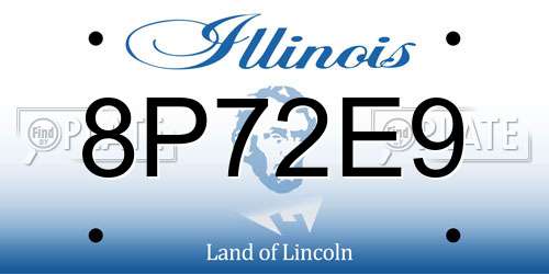 8P72E9 Illinois License Plate