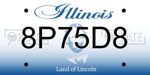 8P75D8 Illinois License Plate
