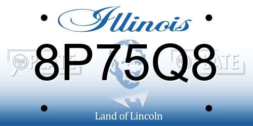 8P75Q8 Illinois License Plate