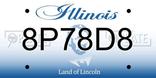 8P78D8 Illinois License Plate