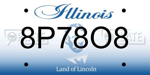 8P78O8 Illinois License Plate