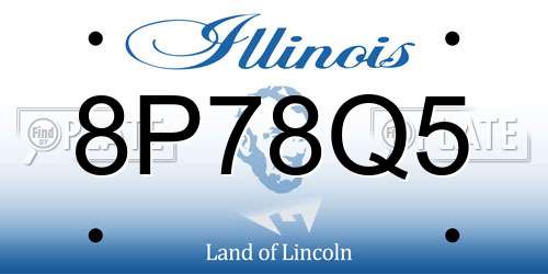 8P78Q5 Illinois License Plate