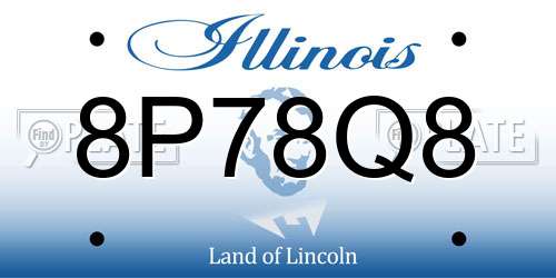 8P78Q8 Illinois License Plate