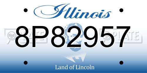 8P82957 Illinois License Plate