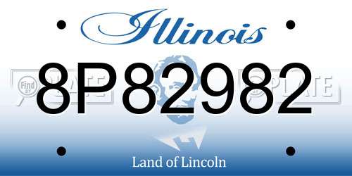 8P82982 Illinois License Plate