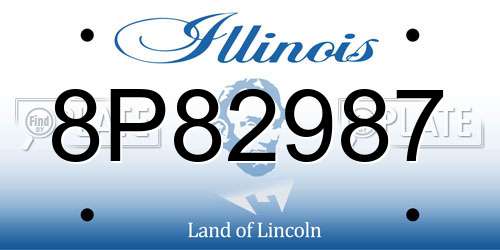 8P82987 Illinois License Plate