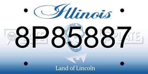 8P85887 Illinois License Plate