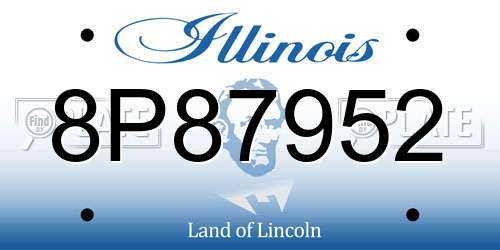8P87952 Illinois License Plate