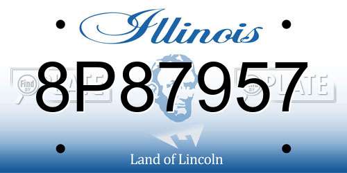 8P87957 Illinois License Plate