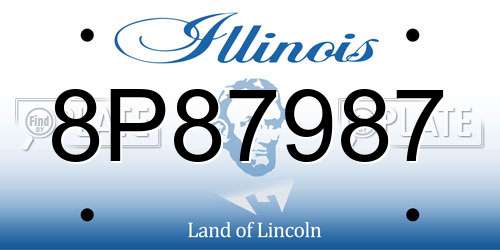 8P87987 Illinois License Plate